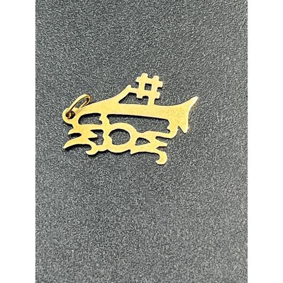 AJ 14K Yellow Gold .45 #1 MOM Vintage Charm Pendant Special Gift - Picture 5 of 8